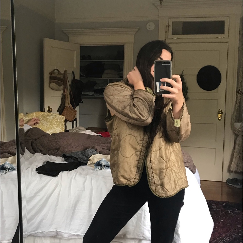 Vintage Tan Quilted Utility Jacket